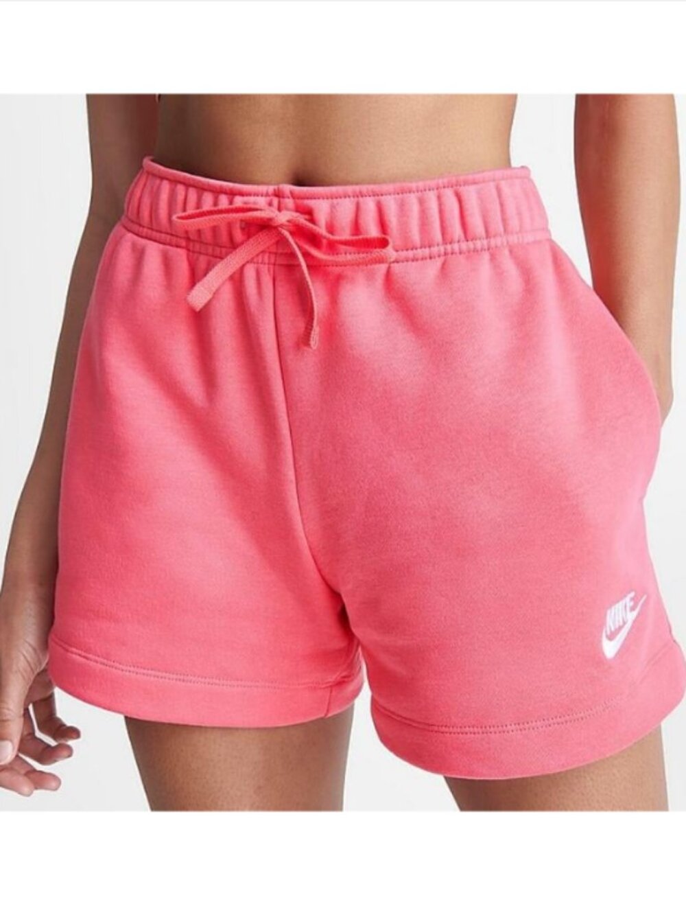 Nike Sportswear Club Fleece Shorts Sz M - Coral Pink